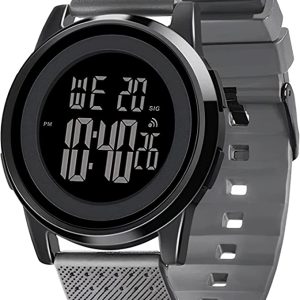 Sontow BLACK GREY Unisex Digital Watch with Luminous Display - Sport Watches for Men and Women-Multiple Functions and Comfortable Design-50m Waterproof BLACK Watch